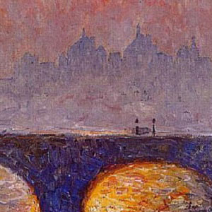 Эмиль Клаус (Emile Claus) - Восход солнца над мостом Ватерлоо. 1916 г.