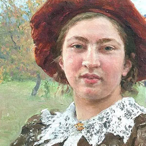 Илья Ефимович Репин (Ilya Efimovich Repin) Осенний букет. Портрет дочери художника.
