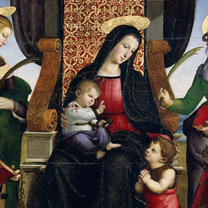 Рафаэль Санти (Raffaello Santi) – Мадонна с младенцем на троне со святыми (1504 г.)