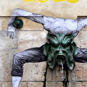 Уличный художник Левалет/Levalet (Чарльз Левал / Charles Leval) - La nausee (Тошнота)