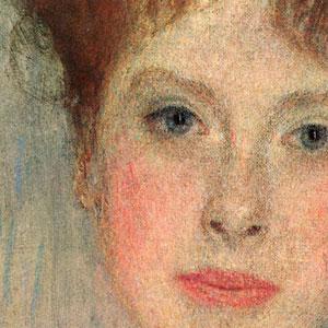 Густав Климт (Gustav Klimt) – Портрет Гертруды Лёв (фрагмент)