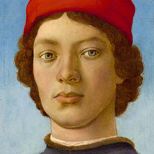 Сандро Боттичелли (Sandro Botticelli) - Портрет юноши в красной шапке (1477)