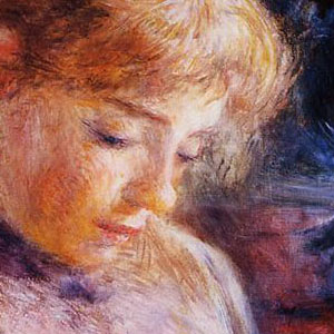Пьер Огюст Ренуар (Pierre-Auguste Renoir) Молодая женщина за вышиванием