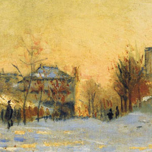 Оскар Клод Моне (Oscar-Claude Monet) -  Снежный эффект, улица в Аргентиле 