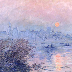 Оскар Клод Моне (Oscar-Claude Monet) - Солнце на закате в Лавакур.