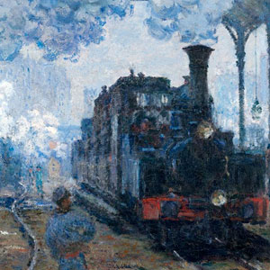 Оскар Клод Моне (Oscar-Claude Monet) - Вокзал Сен-Лазар в Париже, прибытие поезда. 1877 г.