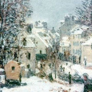 Оскар Клод Моне (Oscar-Claude Monet) - Большая улица, ведущая в Аржантей, зима. 1885 г.