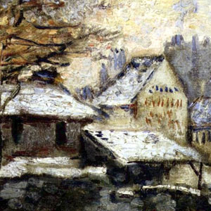 Оскар Клод Моне (Oscar-Claude Monet) - Снежный эффект с заходящим солнцем.