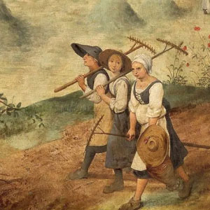 Питер Брейгель Старший (Pieter Bruegel de Oude)  Сенокос. Цикл Времена года, раннее лето. 1565г.