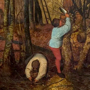 Питер Брейгель Старший (Pieter Bruegel de Oude)  Сумрачный день. Цикл Времена года. Февраль и ранняя весна. 1565г.