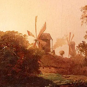 Алексей Кондратьевич Саврасов (A Savrasov) Летний пейзаж с мельницей 1859 г.