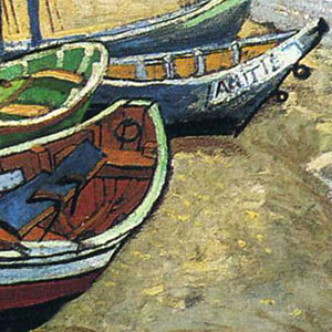 Винсент Ван Гог (Vincent van Gogh) Рыбацкие лодки на пляже в Ле-Сент-Мари-де-ла-Мер 1888 г.