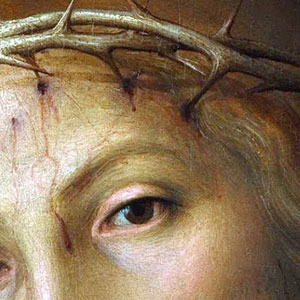 Пьетро Перуджино (Pietro Perugino) Христос в терновом венце. Фрагмент картины.