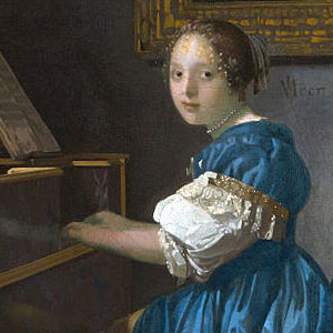 Ян Вермеер Дельфтский (Jan Vermeer van Delft) - Дама, сидящая за вирджиналем