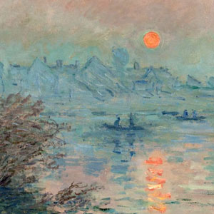 Оскар Клод Моне (Oscar-Claude Monet) - Закат над Сеной в Лавакуре. Зимний эффект. 1880 г.
