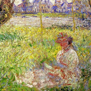 Оскар Клод Моне (Oscar-Claude Monet) - Женщина, сидящая под ивами. 1880 г.
