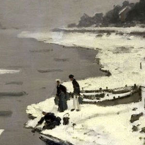 Оскар Клод Моне (Oscar-Claude Monet) - Льдины на Сене в Буживале. 1868 г.