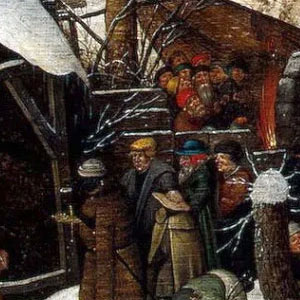 Питер Брейгель Старший (Pieter Bruegel de Oude)  Поклонение волхвов в зимнем пейзаже