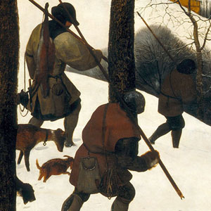 Питер Брейгель Старший (Pieter Bruegel de Oude)  Охотники на снегу. Цикл "Времена года", январь 1565г.