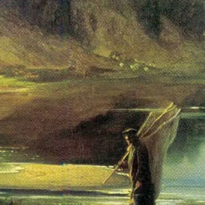 Алексей Кондратьевич Саврасов (A Savrasov) Пейзаж с рекой и рыбаком. 1859 г.