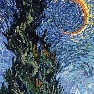 Винсент Ван Гог (Vincent van Gogh) Проселочная дорога в Провансе ночью 