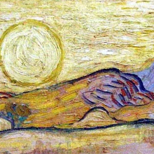 Винсент Ван Гог (Vincent van Gogh) Пшеничное поле с жнецом и солнцем 