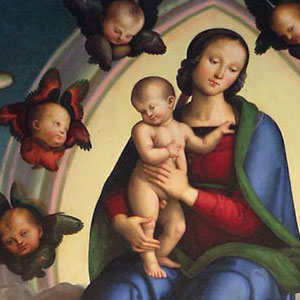 Пьетро Перуджино (Pietro Perugino) Мадонна в славе с младенцем и святыми